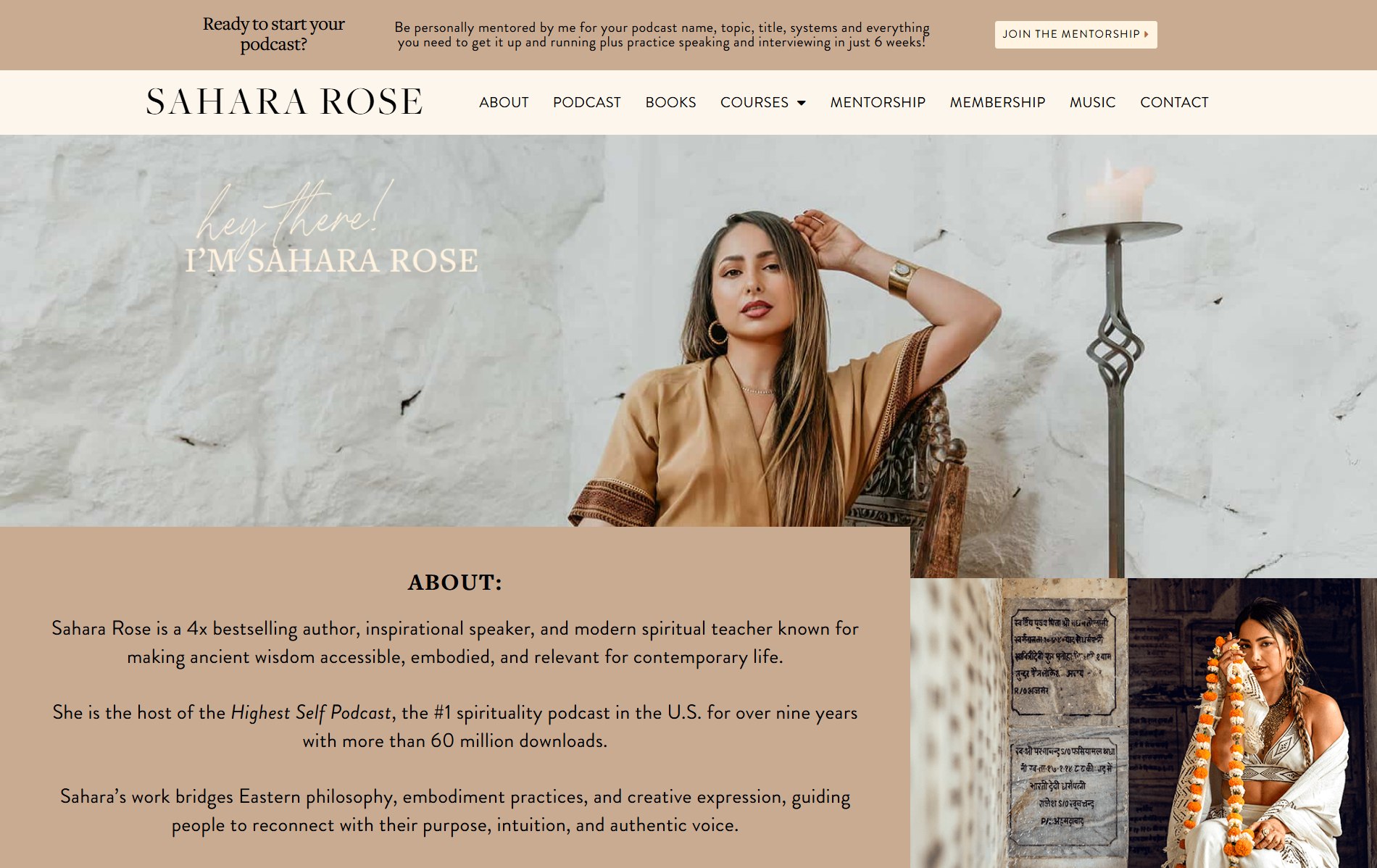 Sahara Rose website